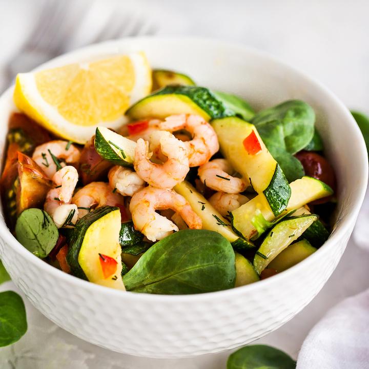 Shrimp salad in bowl
