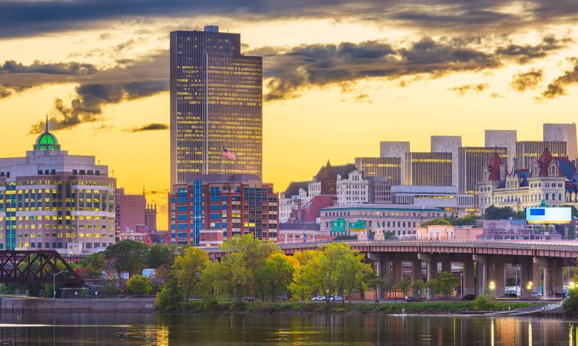 Albany ny skyline at twilight