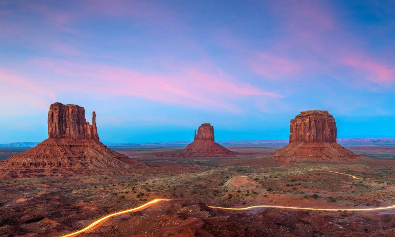 Monument Valley Arizona at twilight