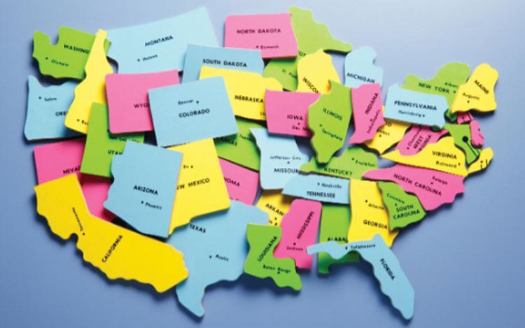 puzzle pieces map of united states